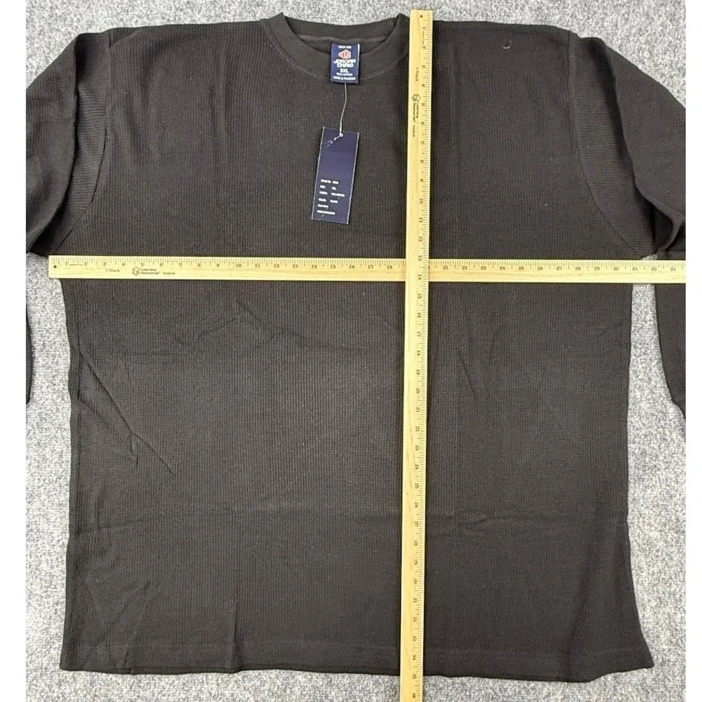 Vintage Jordan Craig Men's Black Thermal Long Sleeve‎ Crew Neck Shirt 3XL NEW